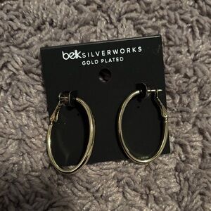 Belk Silverworks Gold Plated Oval Earrings